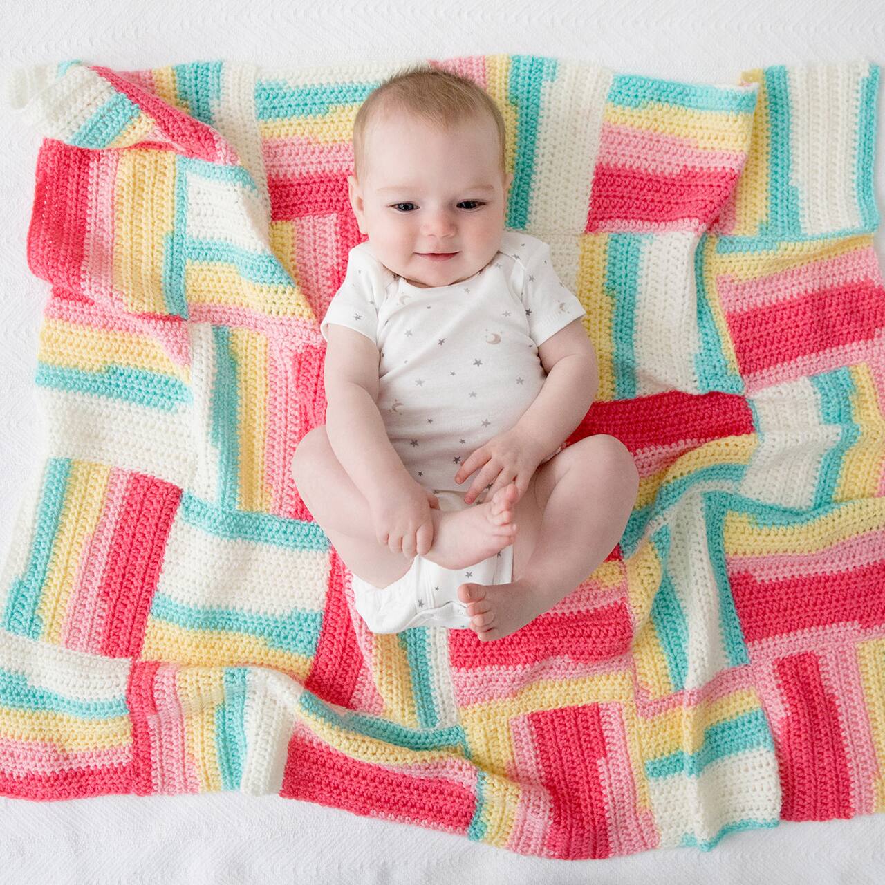 Afghan au crochet Sandwich à la crème glacée Grande cuillère de Lion Brand